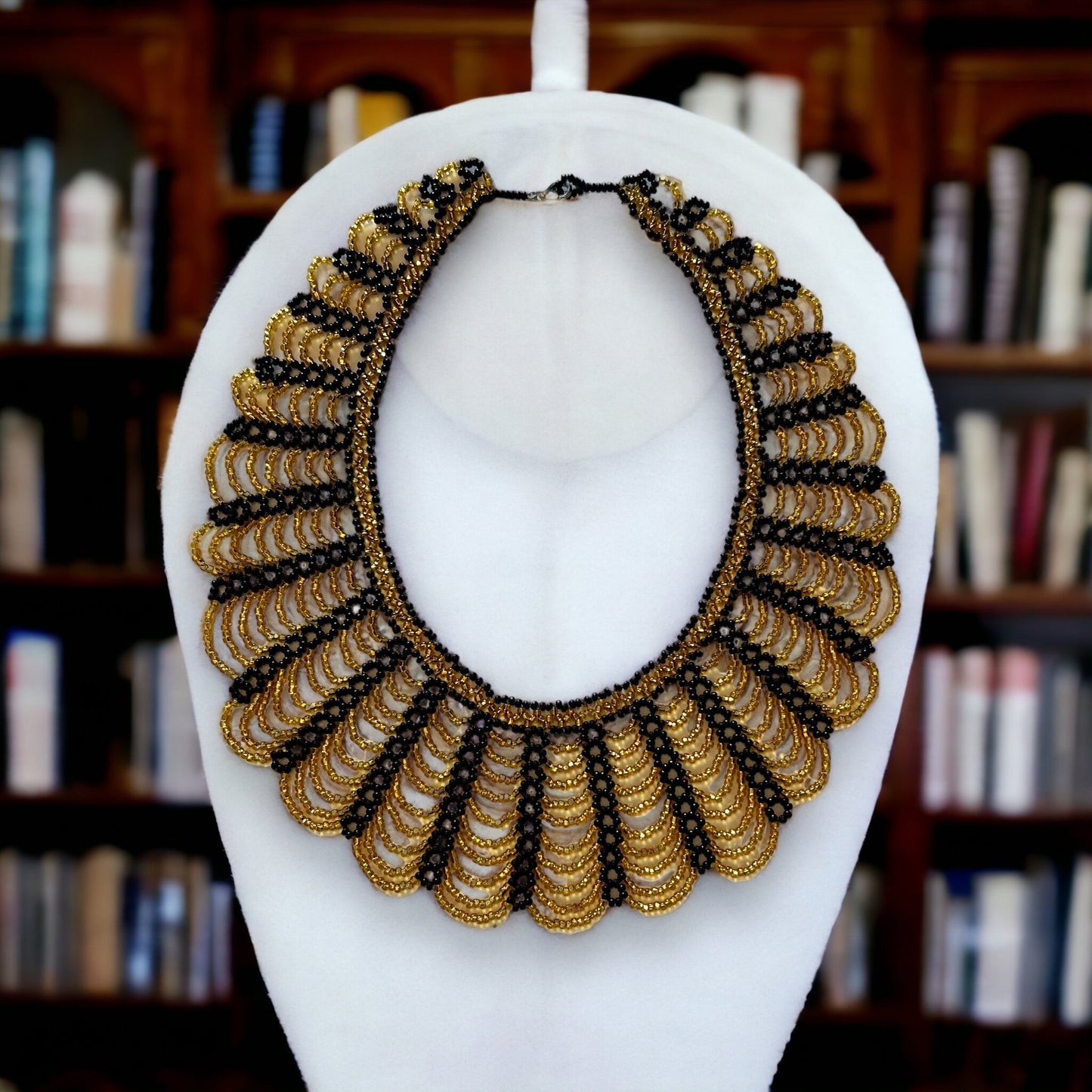 Handmade Necklace From Indigenous Amazon Tribe in Ecuador (Gold/Black)