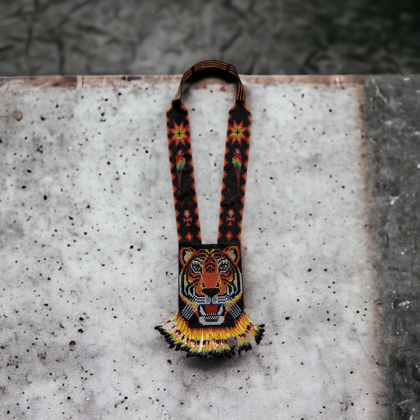 Handmade Tiger Necklace From Indigenous Amazon Tribe in Ecuador